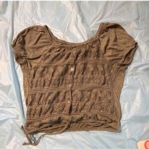 No Boundaries Charcoal Lace Blouse